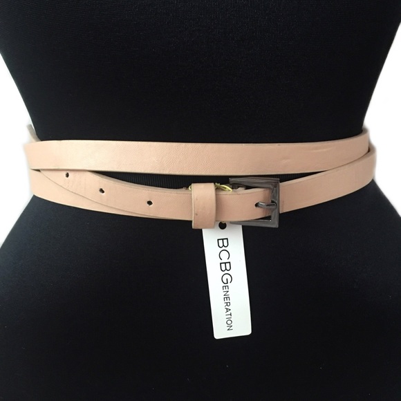 BCBGeneration Accessories - BCBGENERATION WAIST BELT BEIGE WRAP SKINNY LEATHER